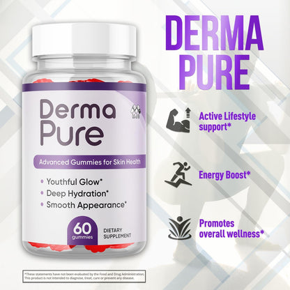 Derma Pure Supplement Gummies with Natural Ingredients 120 Gummies (2 Pack)