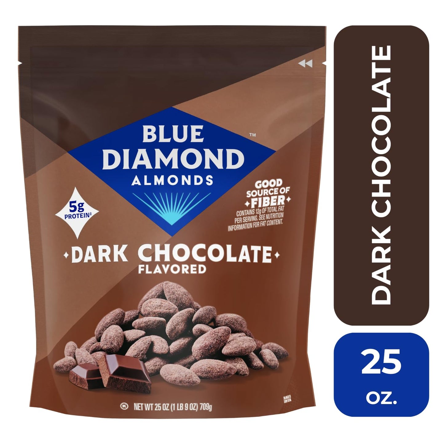Blue Diamond Almonds Dark Chocolate Flavored Snack Nuts 25 oz Resealable Bag