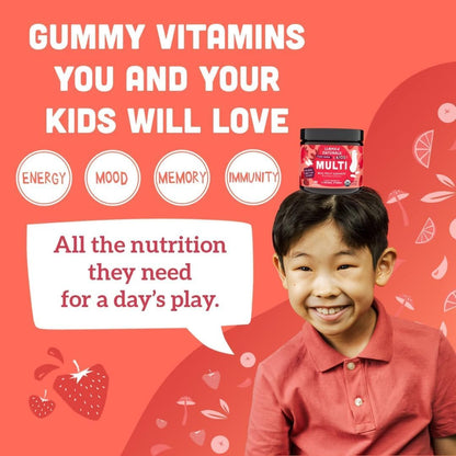 Llama Naturals Kids Multivitamin Gummies Organic Vegan Strawberry 90 Count