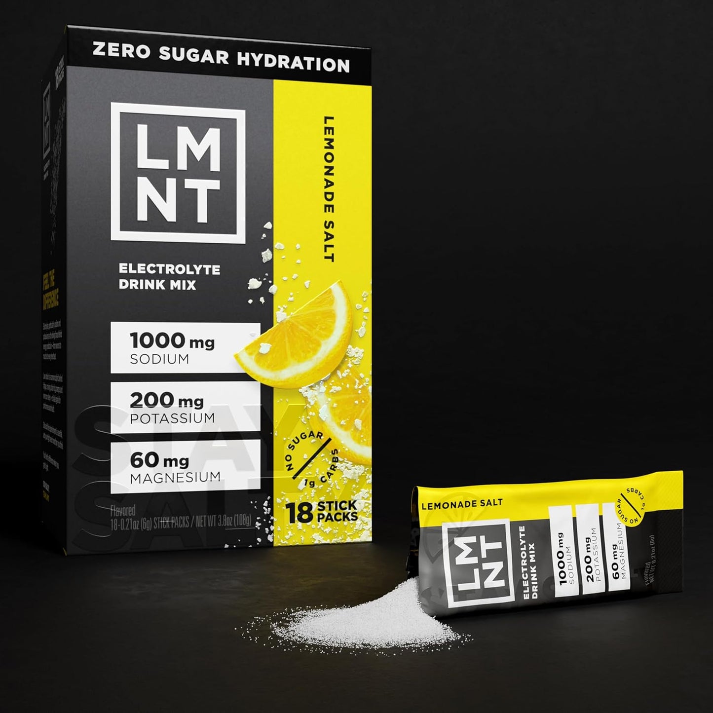 LMNT Zero Sugar Electrolytes Lemonade Drink Mix 18 Count