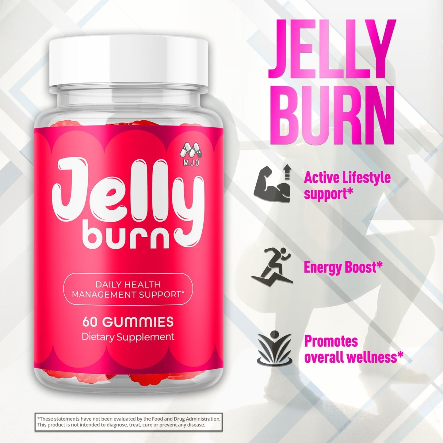 Jelly Burn Multivitamin Gummies Natural Ingredients 60 Count