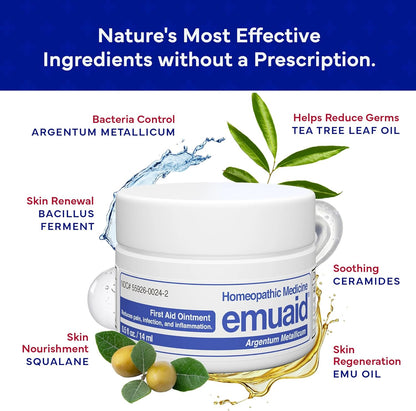 emuaid Ointment for Eczema & Psoriasis Relief – Reduces Itching, Pain & Swelling, Steroid-Free, 2oz