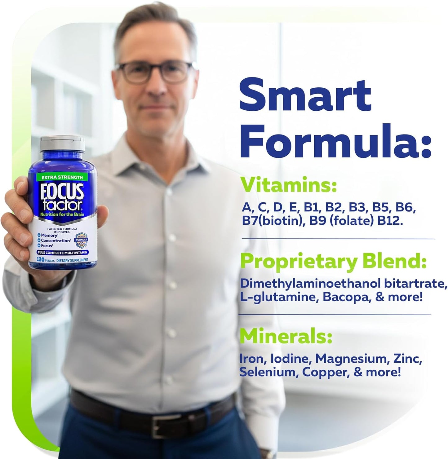 Focus Factor Adults Extra Strength Brain Health Multivitamin 120 Count
