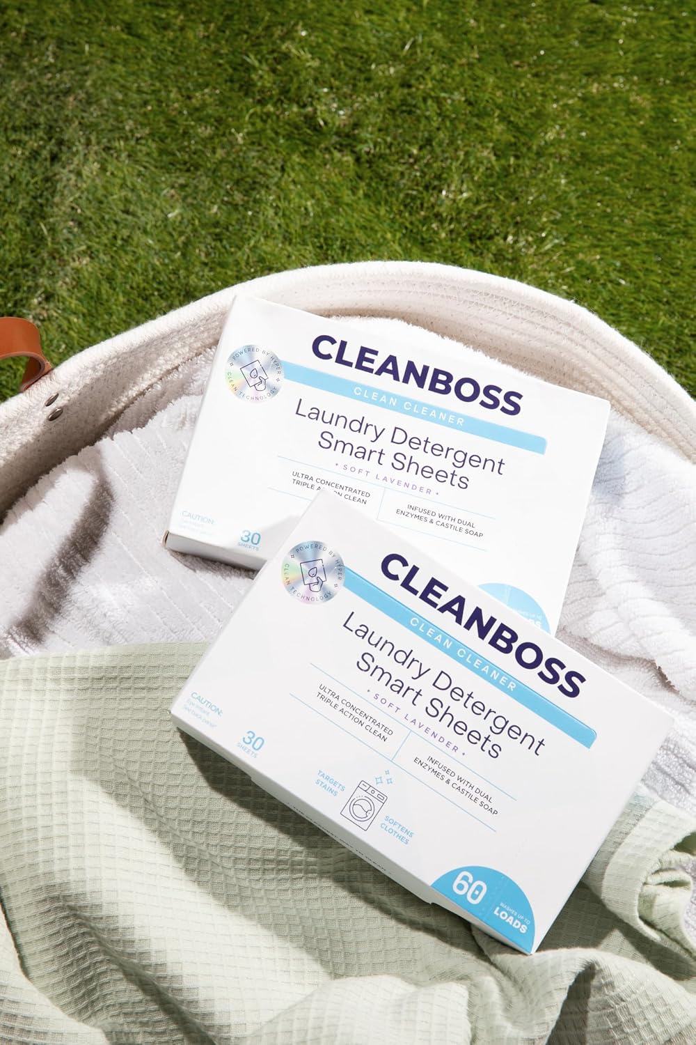 Clean Boss Laundry Detergent Sheets Smart Lavender Scent 60 Sheets 120 Loads