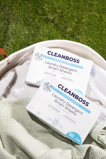 Clean Boss Laundry Detergent Sheets Smart Lavender Scent 60 Sheets 120 Loads