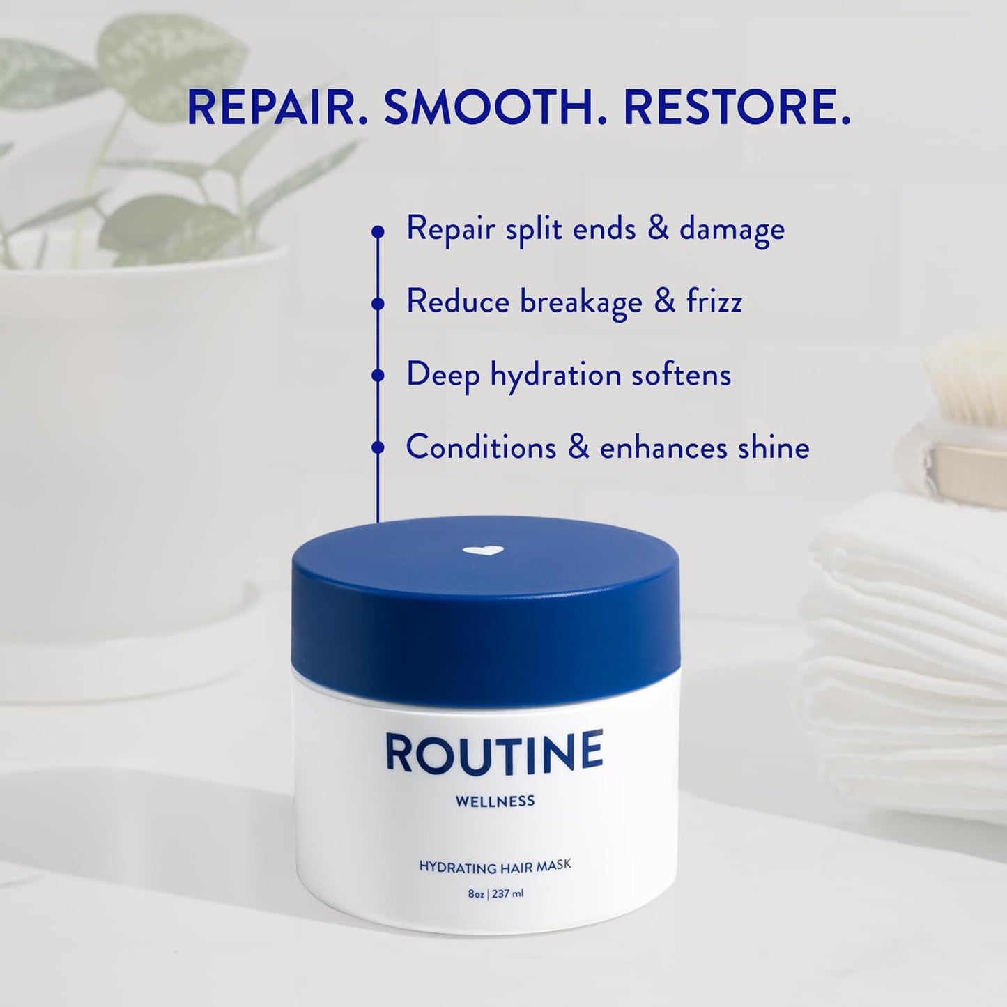 Routine Wellness Hydrating & Conditioning Hair Mask Coconut & Vanilla 8 oz