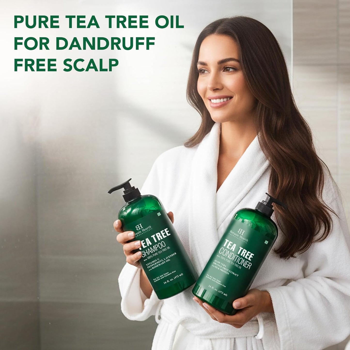 Botanic Hearth Tea Tree Shampoo and Conditioner Set Sulfate Free 16 fl oz