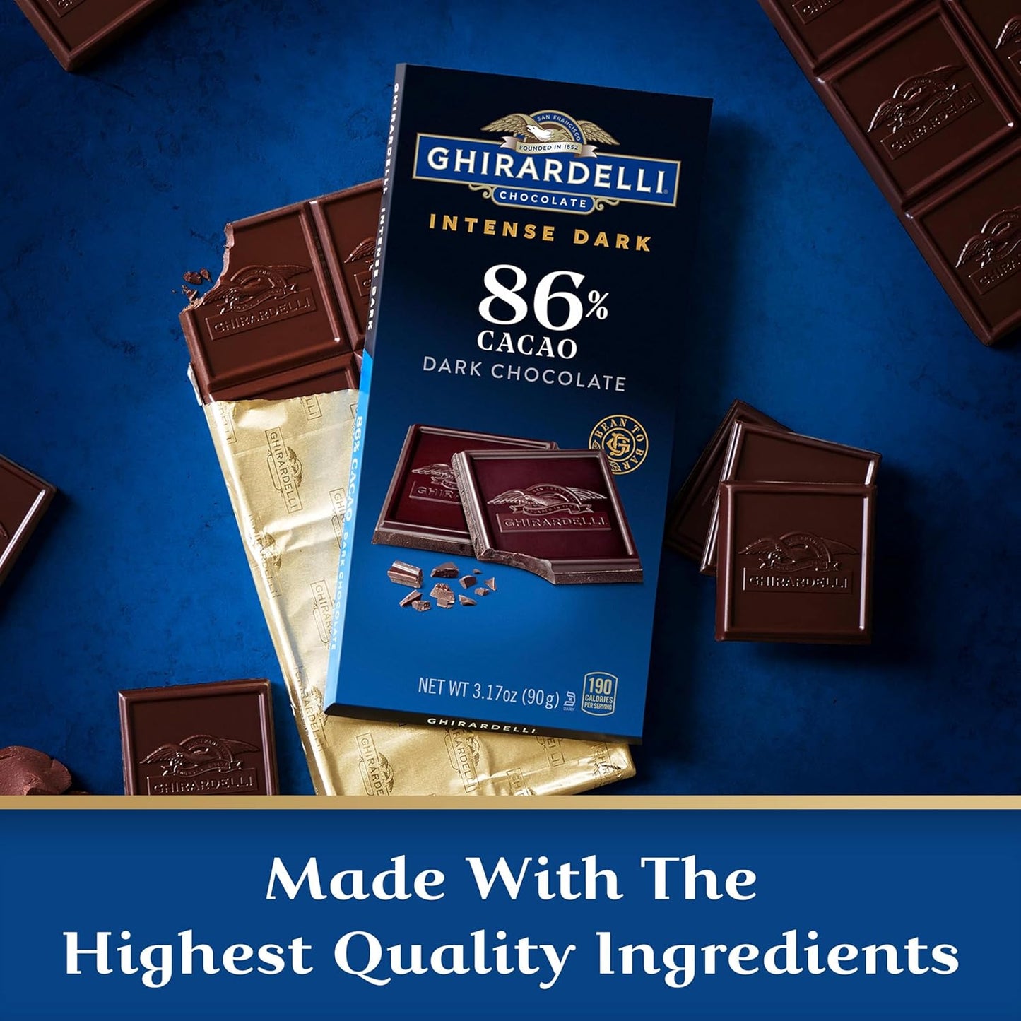 Ghirardelli Premium Dark Chocolate Bar 86% Cacao 3.17 oz