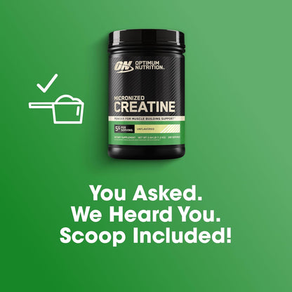 Optimum Nutrition Micronized Creatine Monohydrate Powder Unflavored 240 Servings