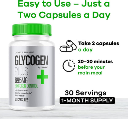 Glycogen Plus Capsules – Daily Dietary Supplement  120 Capsules (2 months supply) (Copy)