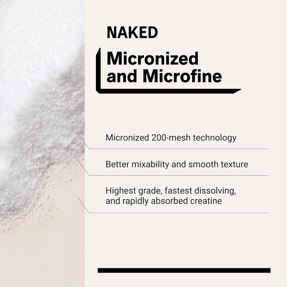 NAKED Pure Micronized Creatine Monohydrate Powder Unflavored 500 g 100 Servings