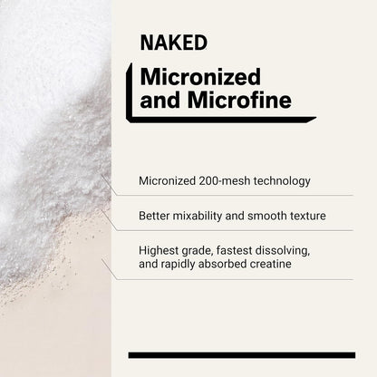NAKED Pure Micronized Creatine Monohydrate Powder Unflavored 500 g 100 Servings