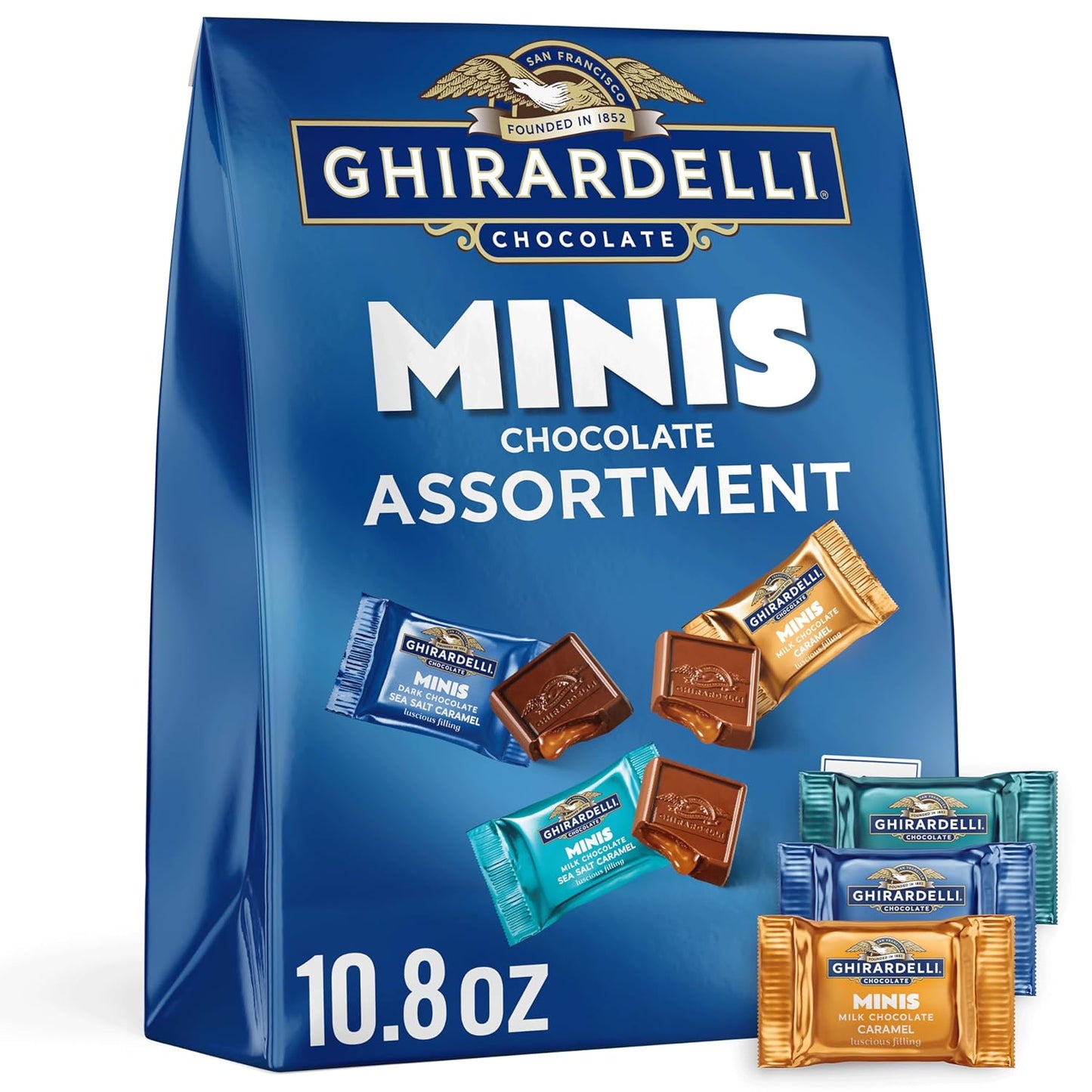 Ghirardelli Minis Chocolate Squares Assortment Individually Wrapped 10.8 oz