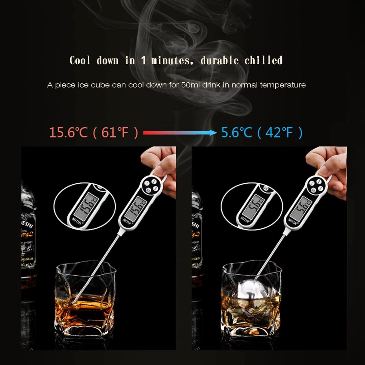 Stainless Steel Whiskey Stones Reusable Ice Balls 55 mm 2 Count