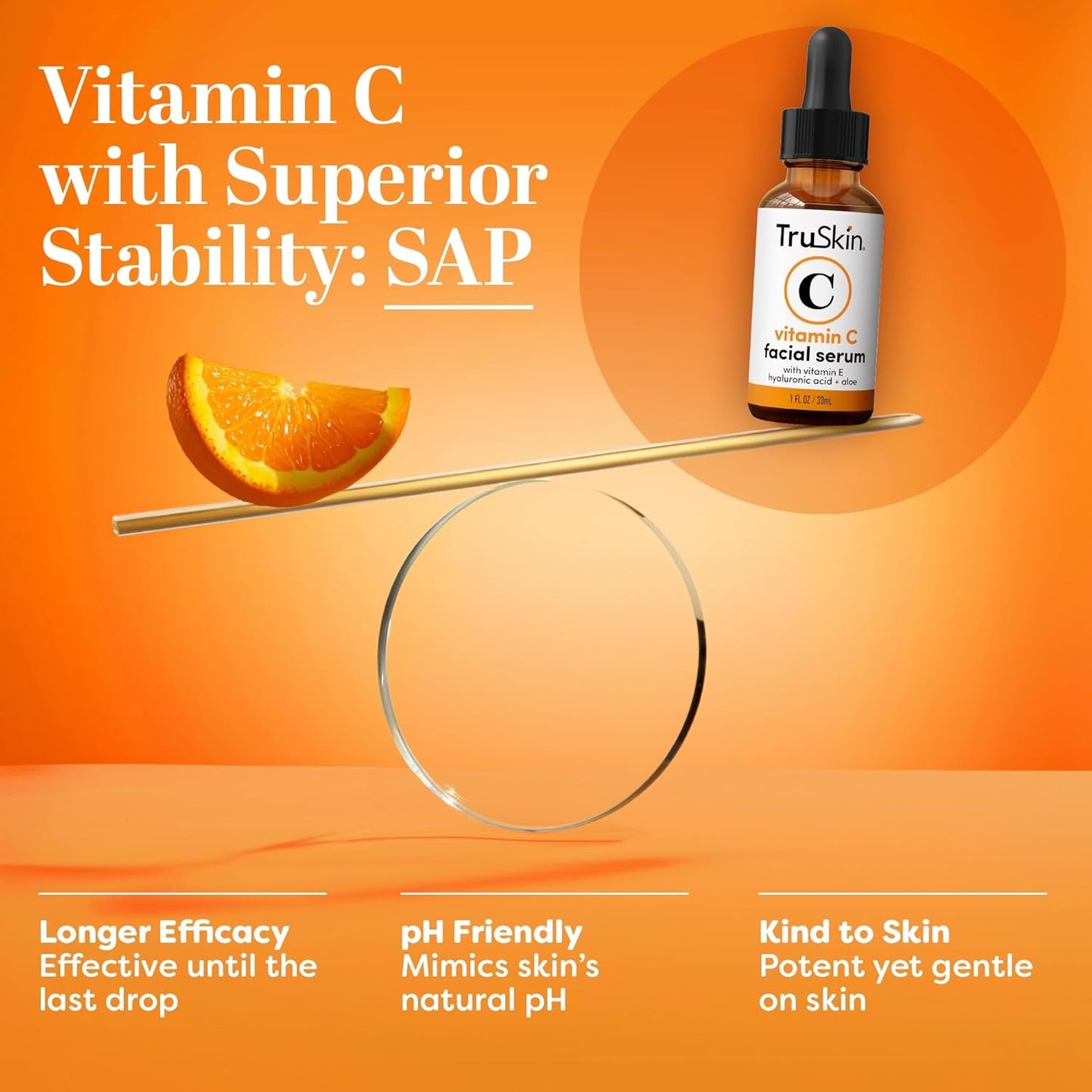 TruSkin Vitamin C Face Serum Hyaluronic Acid Vitamin E 1 fl oz