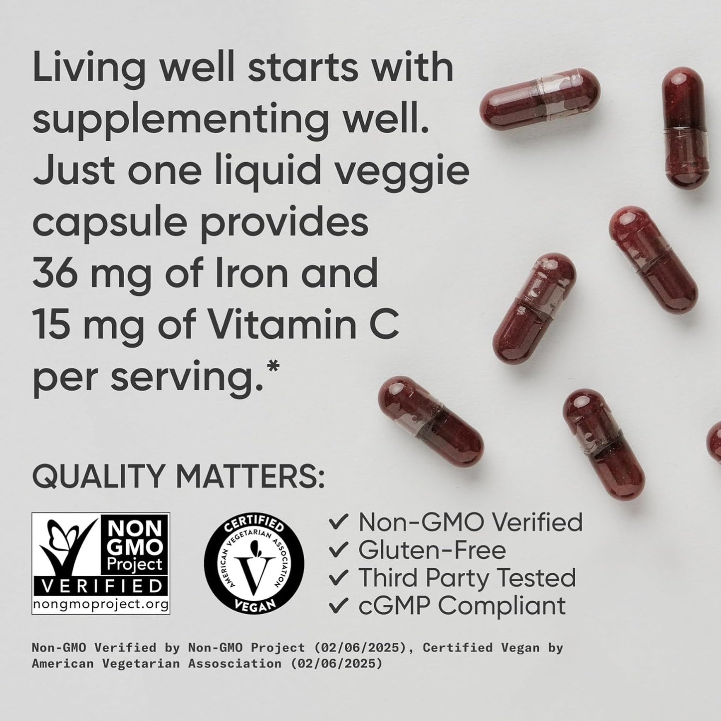 Sports Research Blood Balance Iron Supplement with Folate and Vitamin C 90 Capsules