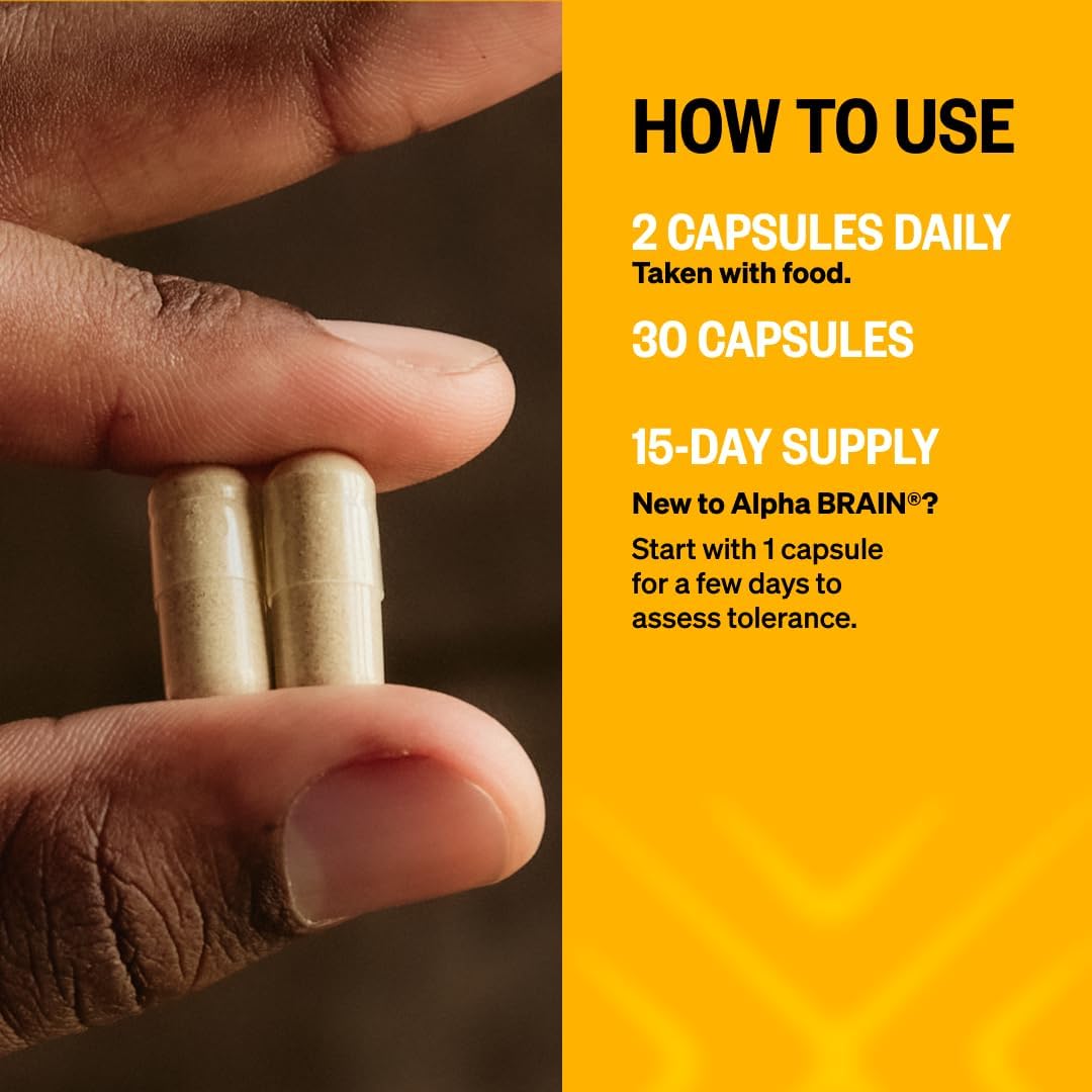 ONNIT Alpha Brain Nootropic Capsules L-Theanine Vitamin B6 30 Count
