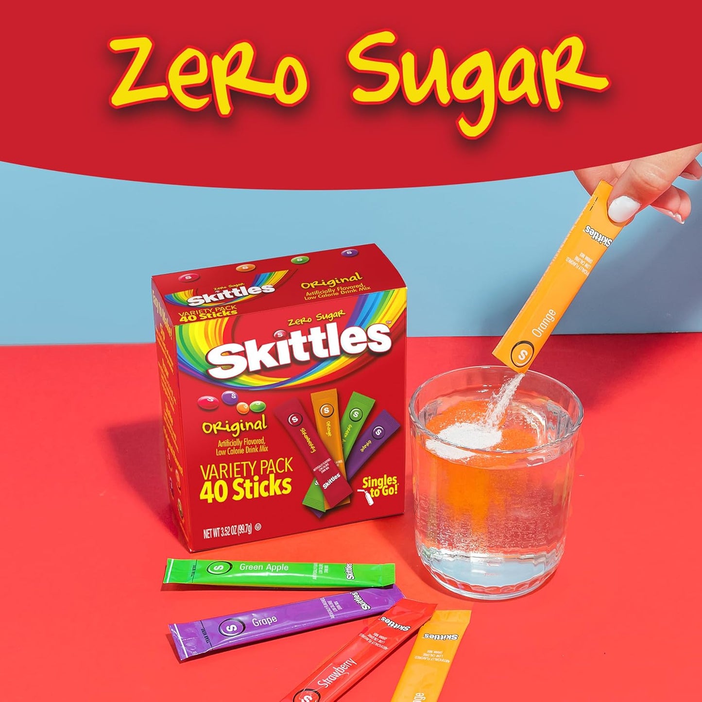 Skittles Singles To Go Variety Pack Zero Sugar Drink Mix 40 Servings