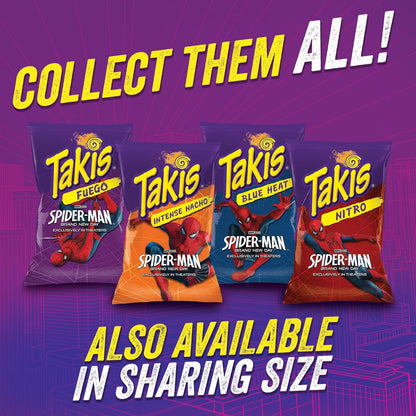 Takis Fuego Mini Hot Chili Pepper & Lime Rolled Tortilla Chips 25 Pack 1.23 oz Each
