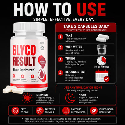 MJO Glyco Result Supplement Capsules with Natural Ingredients & Multivitamins 120 Capsules (2 Pack)