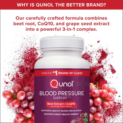 Qunol Beet Root, CoQ10 & Grape Seed Extract Capsules – 60 Count (Pack of 2)