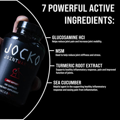 Jocko Fuel Joint Support Glucosamine MSM Turmeric Boswellia Capsules 180 Count