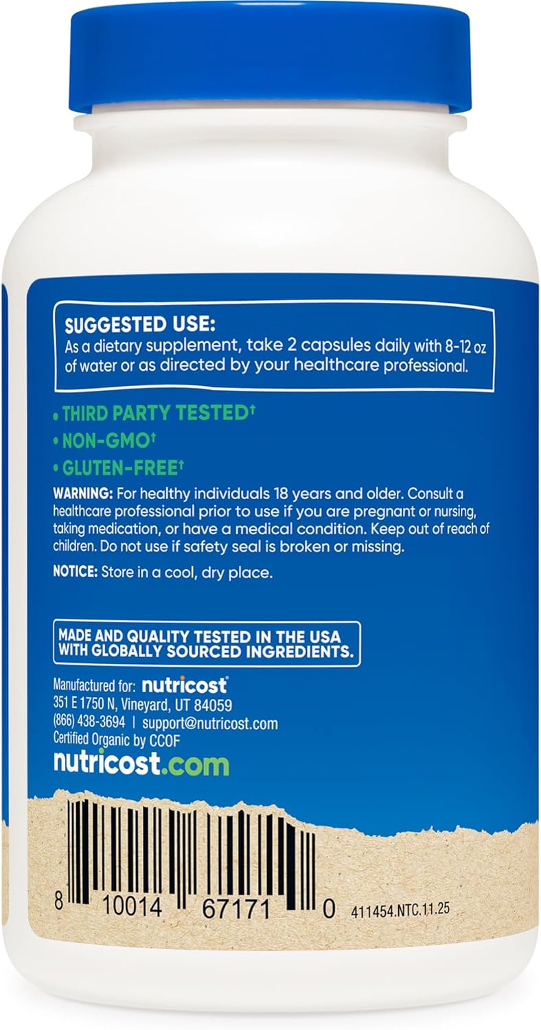 Nutricost Moringa Capsules 500 mg Non-GMO Gluten-Free 180 Count