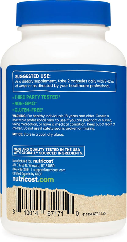 Nutricost Moringa Capsules 500 mg Non-GMO Gluten-Free 180 Count