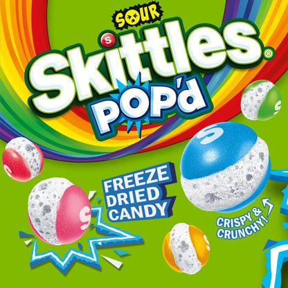 SKITTLES POP'd Sour Freeze Dried Candy 5.5 oz 2 Pack