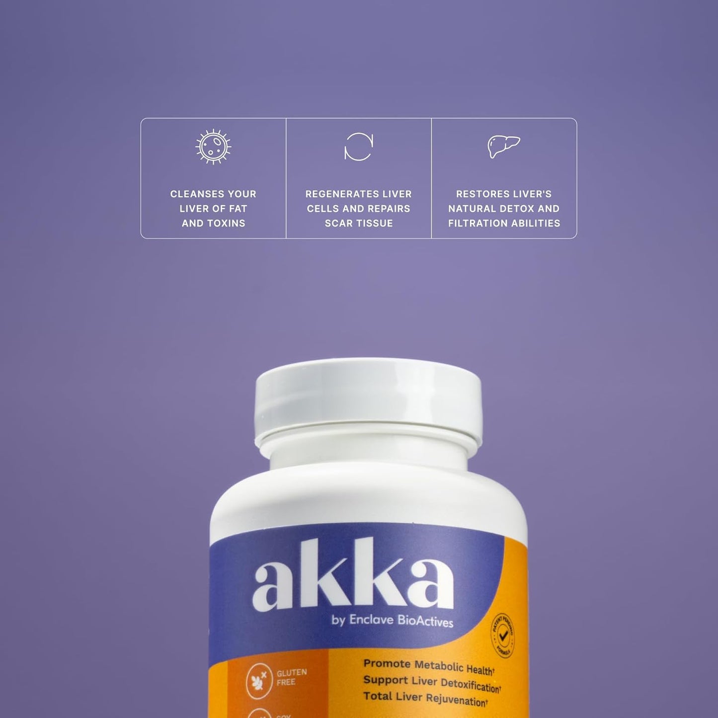AKKA Premium Liver Supplement Capsules – Akkermansia Formula, Non-GMO, Gluten-Free, 60 Count