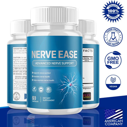 Nerve Ease Supplement Capsules with Natural Ingredients 120 Capsules (2 Pack)