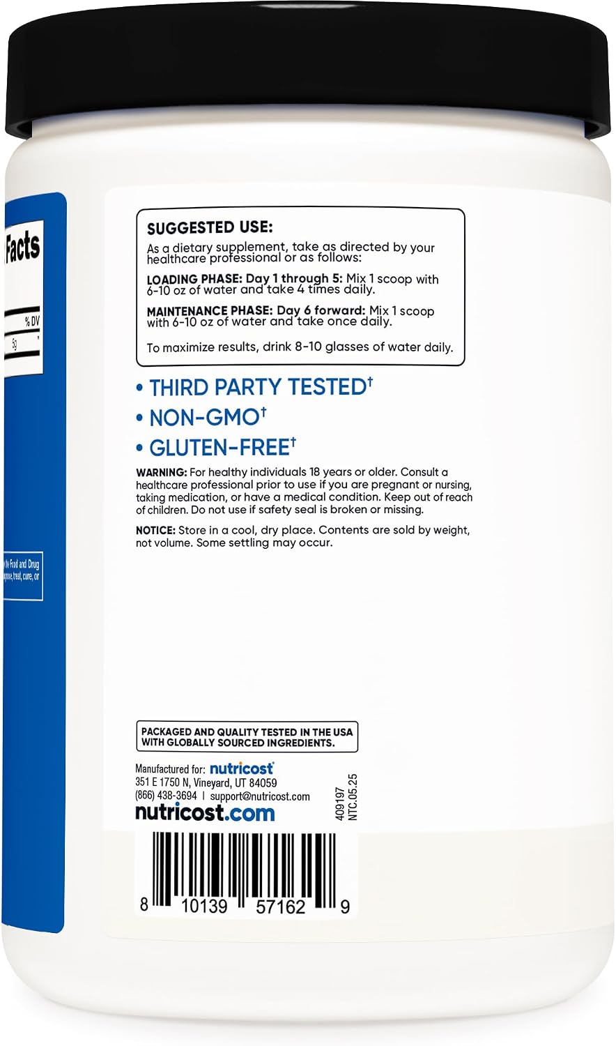 Nutricost Micronized Creatine Monohydrate Powder 500 g 100 Servings