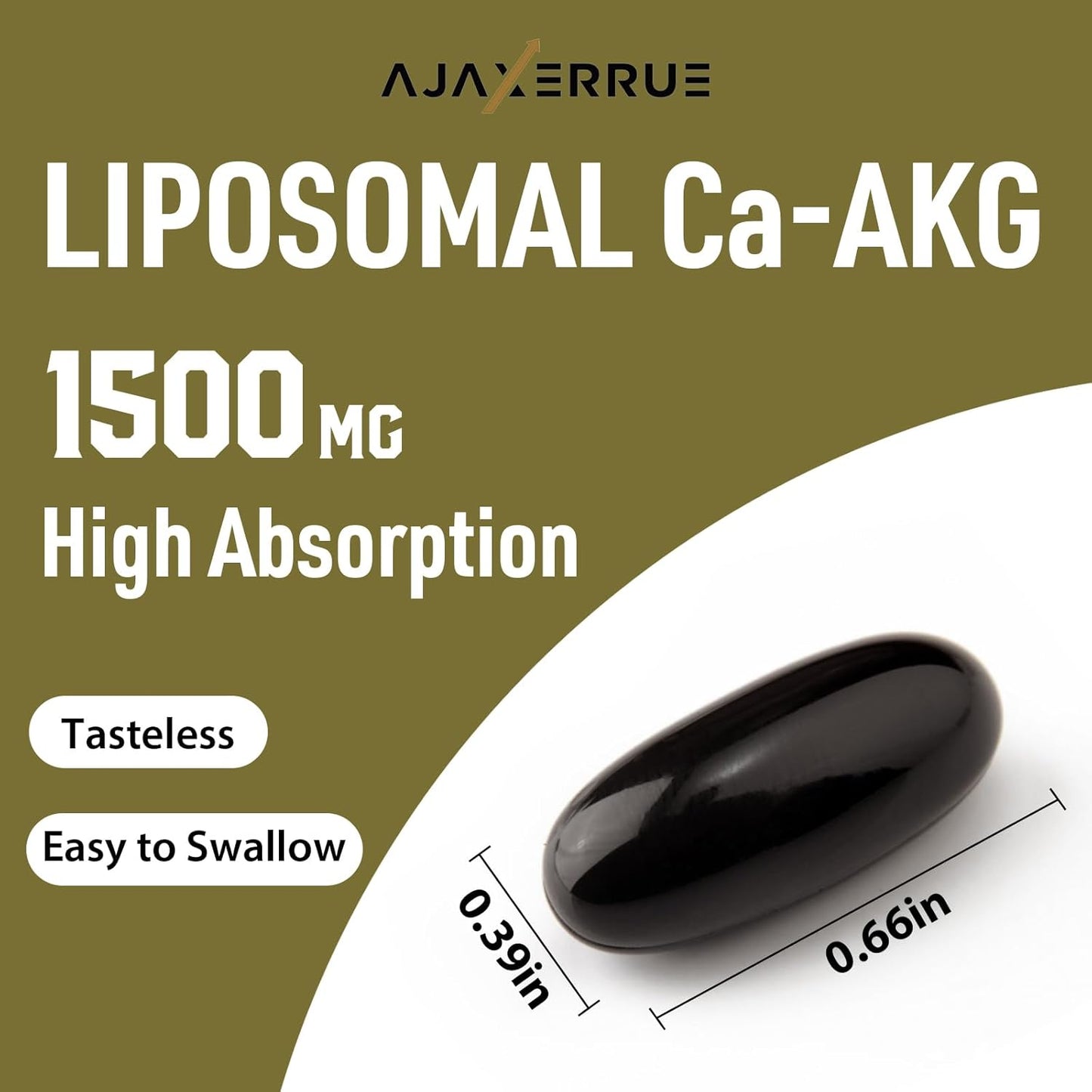 Liposomal Calcium AKG Alpha Ketoglutaric Acid 1500 mg Softgels 60 Count