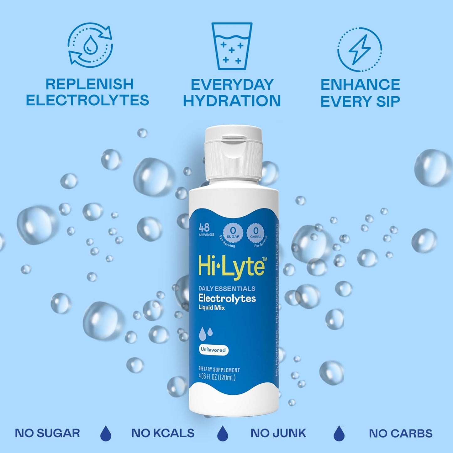 Hi-Lyte Electrolyte Supplement Zero Calorie Sugar-Free 48 Servings