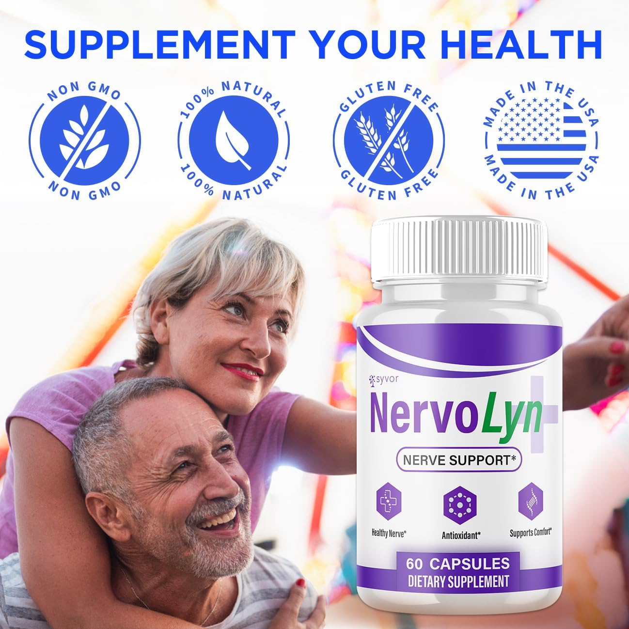 NervoLyn Supplement Capsules with Vitamins 180 Capsules (3 Pack)