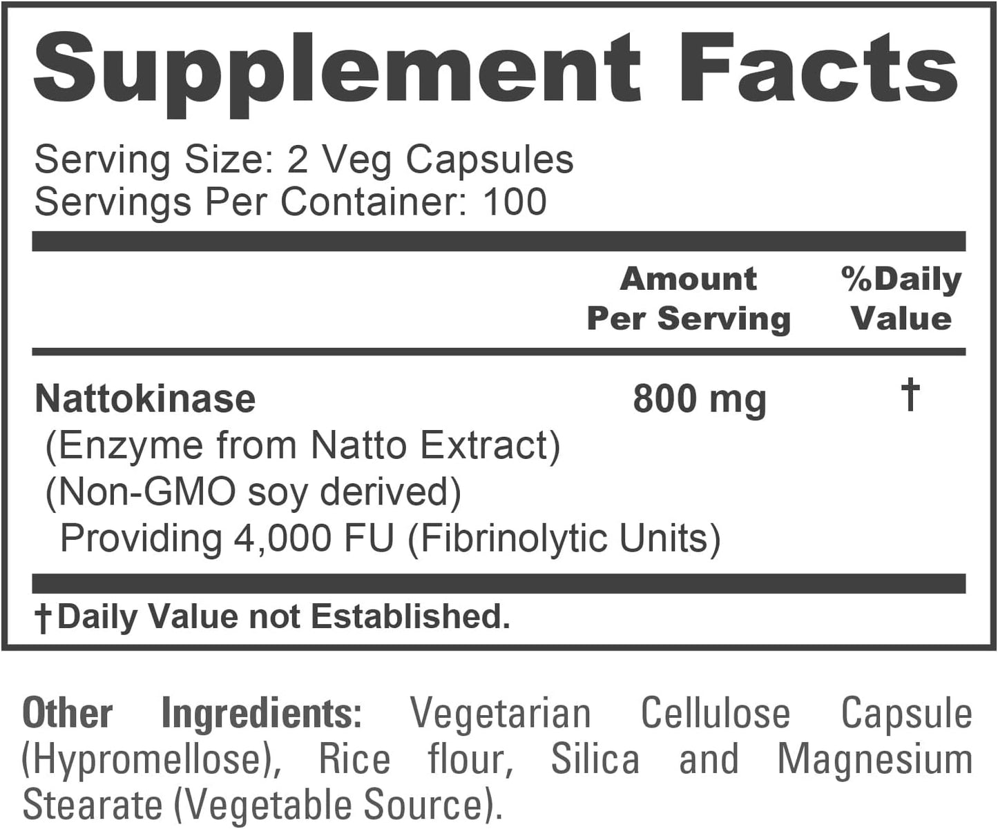 NusaPure Nattokinase 4000 FU 800mg – Vegan, Non-GMO Enzyme Supplement, 200 Veggie Capsules