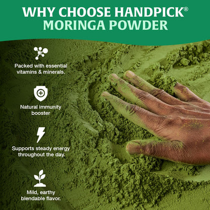 HANDPICK Organic Moringa Powder 397g Pure Leaf Gluten Free Non-GMO