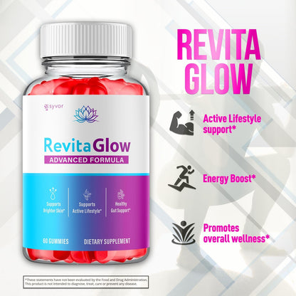 RevitaGlow Gummies with Apple Cider Vinegar & Beauty Vitamins 120 Gummies (2 Pack)