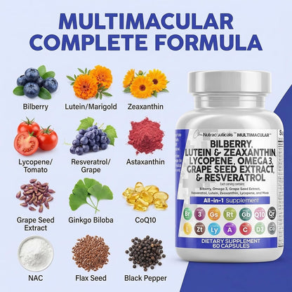 Clean Nutra Eye Vitamins Bilberry Lutein Zeaxanthin Antioxidant Blend