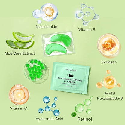 PEAUAMIE Under Eye Patches with Retinol & Aloe Vera 30 Pairs