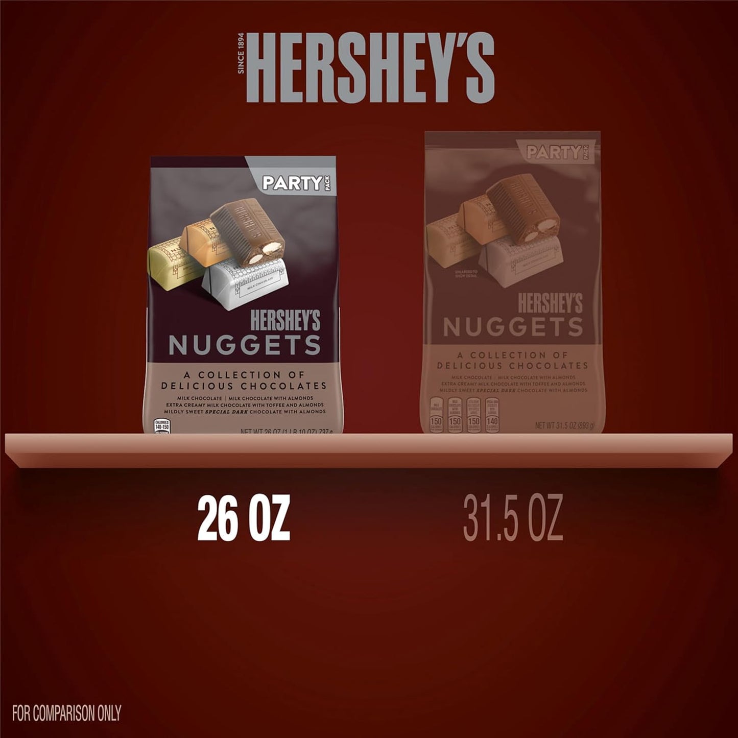 Hershey’s Nuggets Assorted Chocolate Candy Party Pack 26 oz