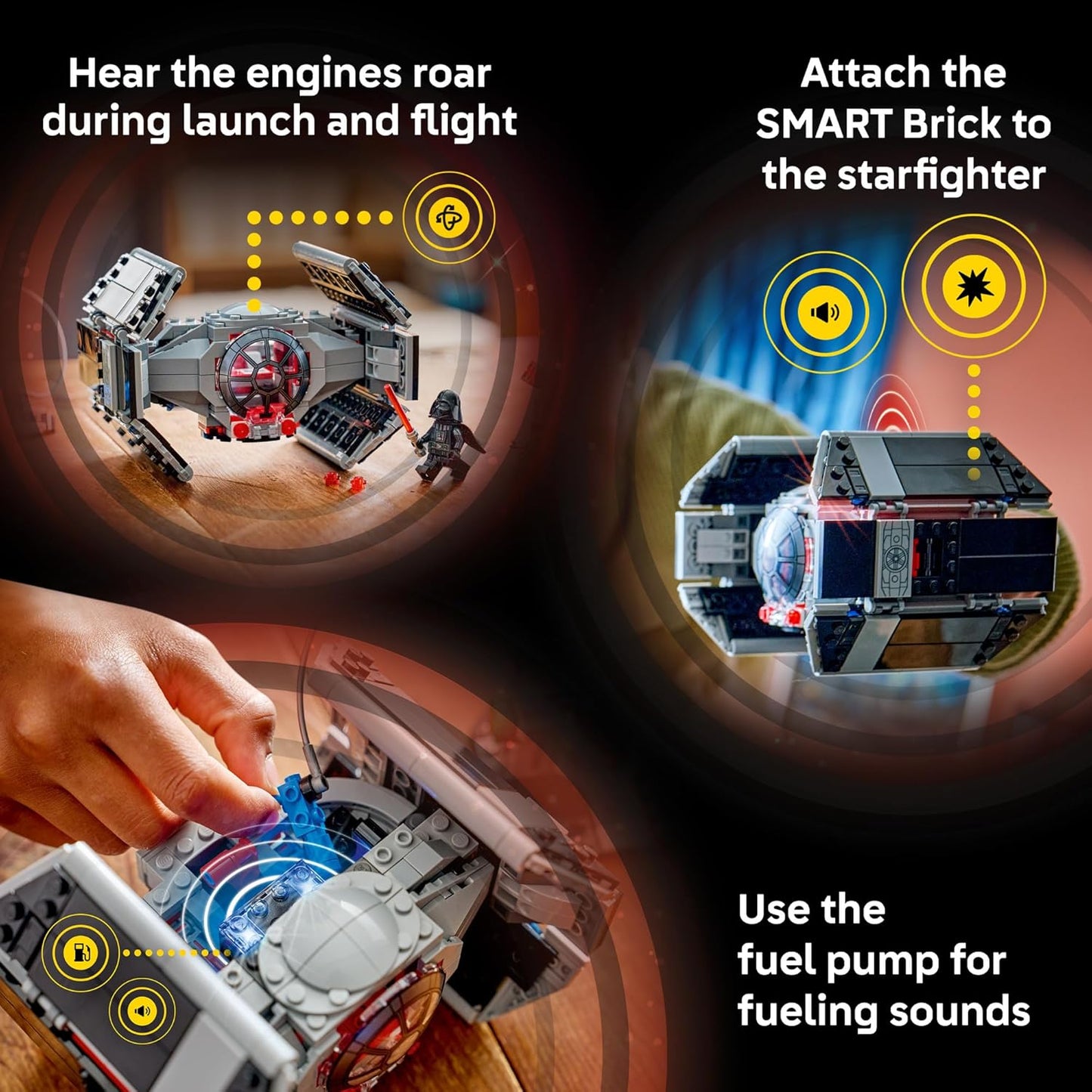 LEGO Star Wars SMART Play Darth Vader’s TIE Fighter Set – Interactive SMART Brick Toy for Kids 8+, Gift Idea – 75421