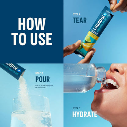 Liquid I.V. Hydration Multiplier Lemon Lime Electrolyte Mix 16 Servings