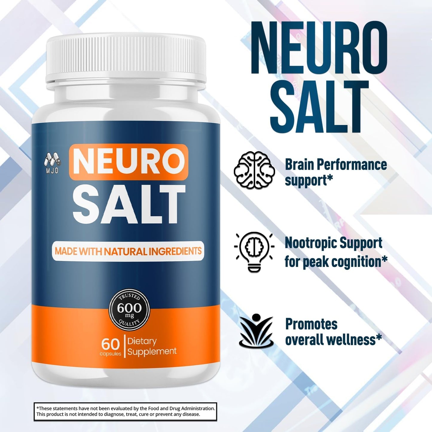 Neuro Salt Supplement Capsules with Natural Ingredients & Multivitamins 180 Capsules (3 Pack)