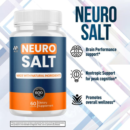 Neuro Salt Supplement Capsules with Natural Ingredients & Multivitamins 180 Capsules (3 Pack)