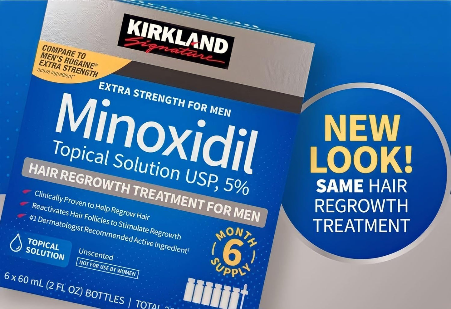 Kirkland Minoxidil 5% Topical Solution for Men 12 fl oz 6 Month Supply