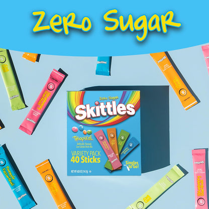 Skittles Singles To Go Tropical Variety Pack Zero Sugar Drink Mix 40 Servings