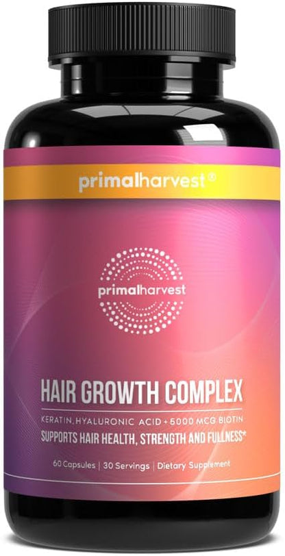 Hair Supplement Capsules with Biotin and Zinc 60 Count