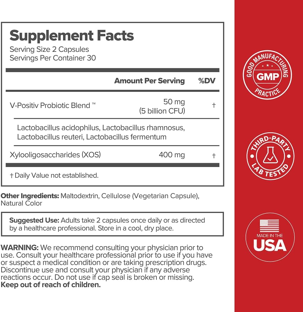 O Positiv URO Vaginal Probiotics for Women – pH Balance with Prebiotics & Lactobacillus, 60 Count