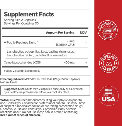 O Positiv URO Vaginal Probiotics for Women – pH Balance with Prebiotics & Lactobacillus, 60 Count